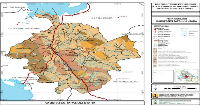 Gambar 4.7. Peta Geologi Kabupaten Tapanuli Utara 