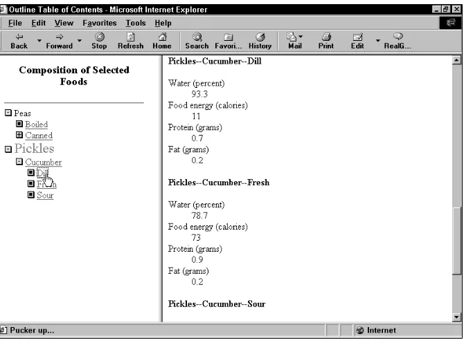 Figure 4-1: An expandable table of contents