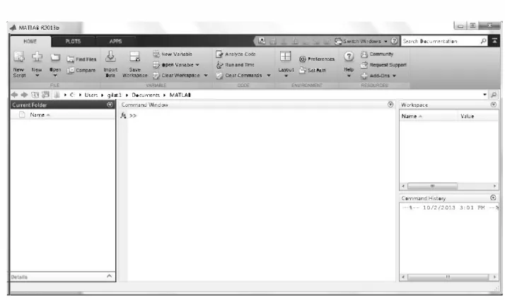 Figure 1-1: The default view ofMATLAB desktop. 