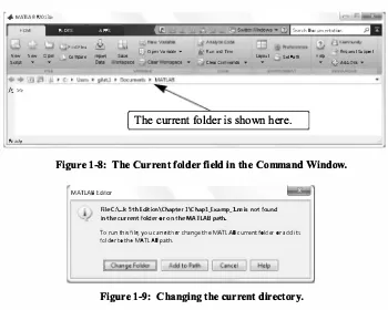 Figure 1-8: The Current folder field in the Command Window. 