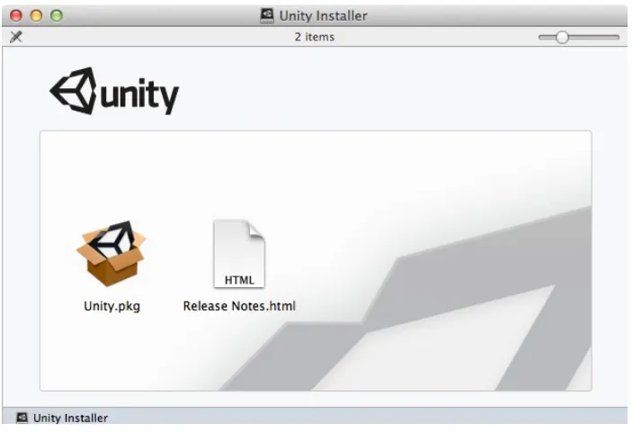 Figure 1-1. The Unity installer files