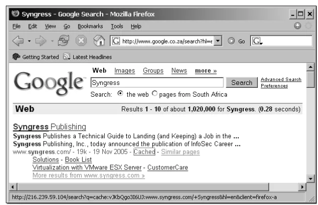 Figure 1.20 Using Google as a Resource