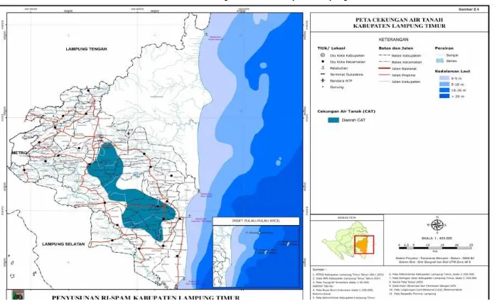 Gambar 2.5 Peta Cekungan Air Tanah Kabupaten Lampung Timur