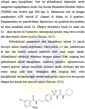 Gambar 2.3. Struktur kimia glibenklamid (Patil and Bonde, 2009) 