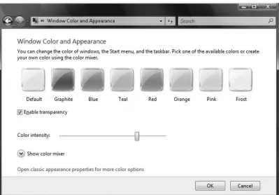 Figure 1.2 Vista’s Color and Transparency Options