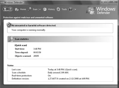 Figure 1.23 The Results of a Windows Defender Scan