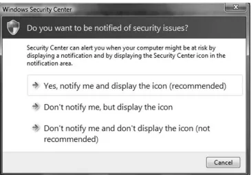Figure 1.26 Options for Receiving Security Notifications