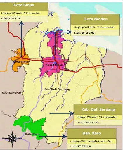 Gambar 3.1. 2. Kawasan Perkotaan Mebidangro (Medan, Binjai, Deli Serdang, Karo) 