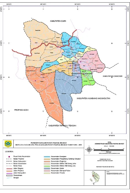 Gambar 2.1  Peta Administratif Kabupaten Pakpak Bharat 