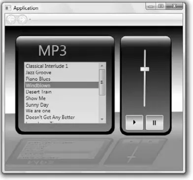 FIGURE 1.7You can add your own custom-designed MP3 player to your application’s user interface.