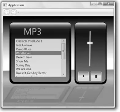 FIGURE 1.7You can add your own custom-designed MP3 player to your application’s user interface.