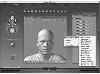 FIGURE 1.16Pop-up menus like the ones shown here in the 3D modeling program Poser can help minimize the user