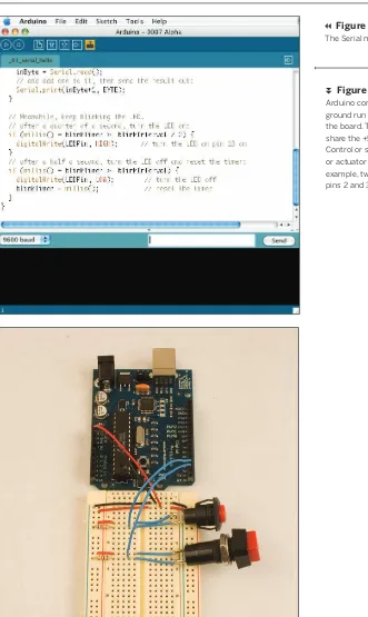 Figure 1-14The Serial monitor in Arduino.