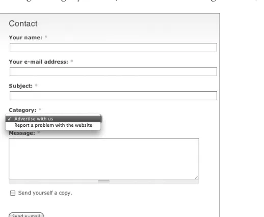 FIGURE 3-19Adding the Contact Form to Your Main Menu