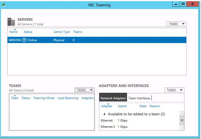 FIGURE 1-8 The New Team page in Server Manager.