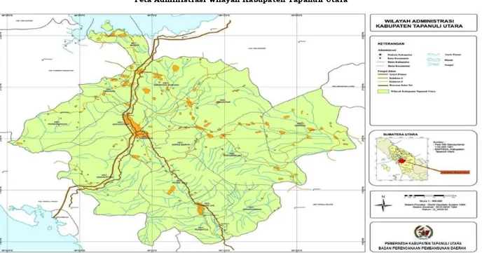 Gambar 2.2 Peta Administrasi Wilayah Kabupaten Tapanuli Utara 