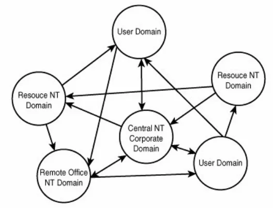 Figure 4.1. Spaghetti domain structure inWindows NT4.