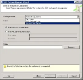 FIguRE 3-5 Package location selection in Upgrade Wizard: Step 1.
