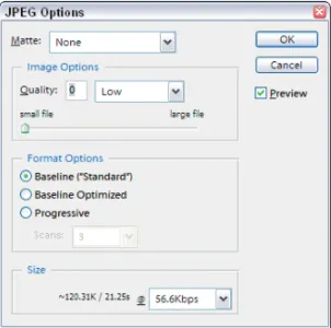 Figure 3-13: When saving in JPEG format, you make a choice for the amount of compression to apply to the saved image.