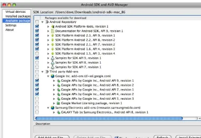 Figure 2–2. Adding packages to the Android SDK 