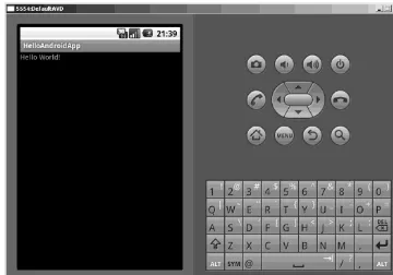 Figure 2–10. HelloAndroidApp running in the emulator 