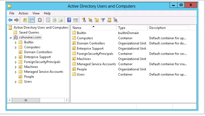 Figure 3-7. Active Directory Users and Computers (Windows Server 2012 version)