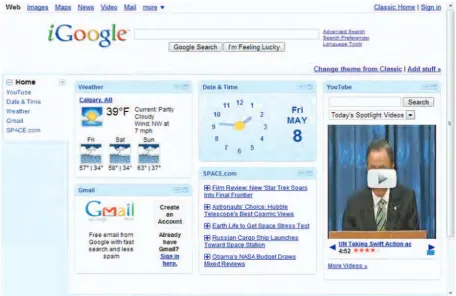 Figure 5-1. A basic iGoogle user page  