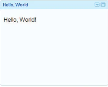 Figure 5-2. The “Hello, World” gadget on iGoogle 
