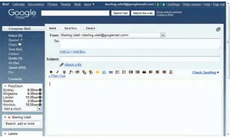 Figure 1-1. A web gadget, PolyClock, in the sidebar of Gmail 