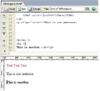 Figure 1-32. Dreamweaver creates a newparagraph each time you press Enter/Return.