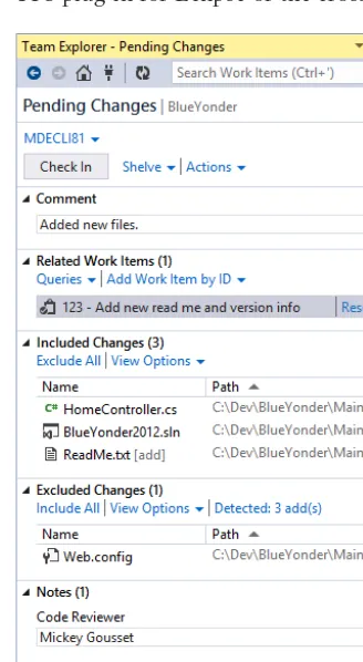 FIGURE 3-16As a team project administrator, to confi gure the check-in policies for Visual Studio users, select 