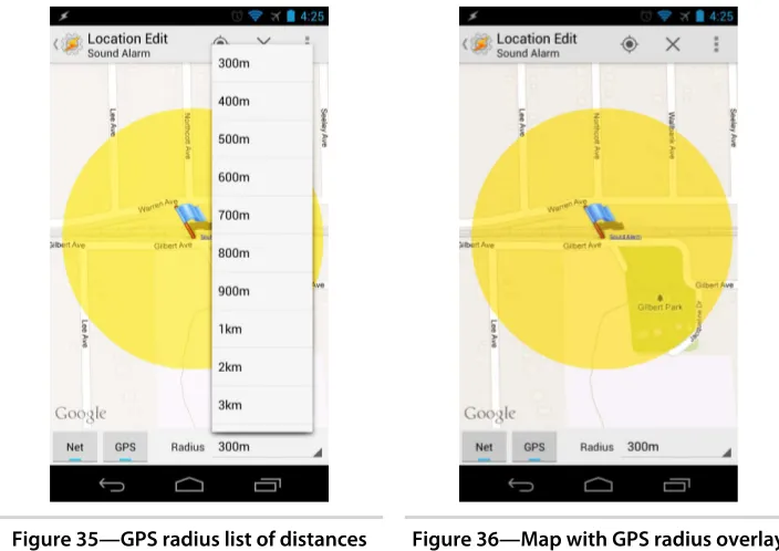 Figure 35—GPS radius list of distances