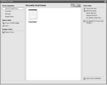 Figure 1.5: Fill Out a Form dialog in InfoPath 2003 SP1
