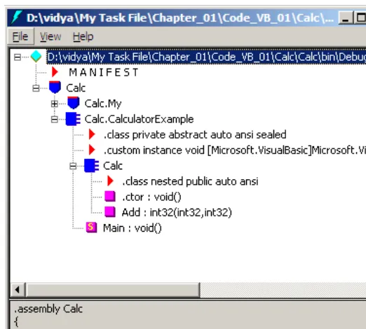 Figure 1-7. ildasm.exe allows you to see the CIL code, manifest, and metadata within a .NET assembly
