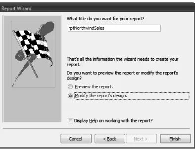 FIGURE 1.16Selecting a report style.
