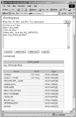 Figure 6-6: Using the data dictionary to locate other entries in the data dictionary.