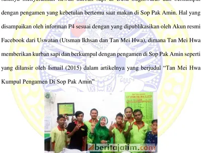 Gambar V.2 Tan Mei Hwa Kumpul Pengamen Di Sop Pak Amin (sumber: beritajatim.com) 