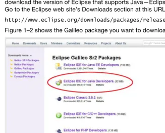 Figure 1–2 shows the Galileo package you want to download. 