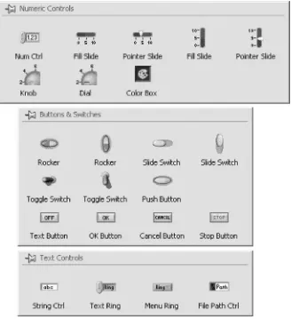 Figure 2-5: Control palettes.