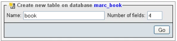 table. At this point it does not matter if the number of fields is exactly known, as  a subsequent panel will allow the addition of fields when creating the table: