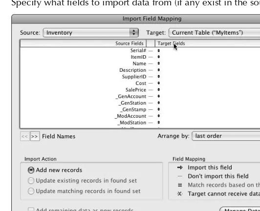 table called “Inventory” in the MyItems.fp7 file, populates it with data from the 