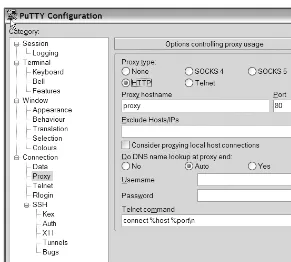 Figure 1-5. PuTTY—proxy server configuration