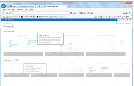 Figure 1-12. The Power BI app once it is initially installed onto a SharePoint Online team site