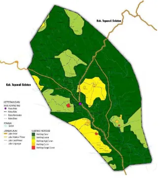Gambar 7.8. Peta Kawasan Rawan Longsor Menurut daerah Kemiringan Lahan di Kota Padangsidimpuan 