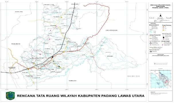 Gambar 1. 2 Peta Rencana Struktur Ruang Kabupaten Padang Lawas Utara 2011-2031 