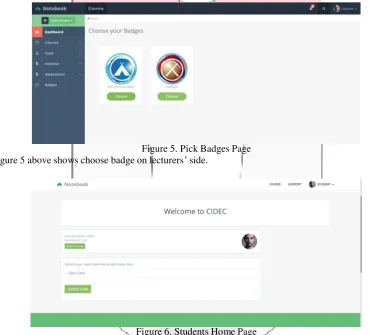 Figure 5. Pick Badges Page 