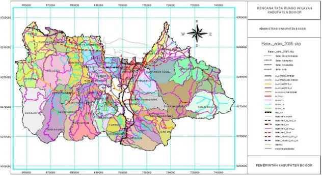 Gambar 2. 1 Peta Administrasi Wilayah Kabupaten Bogor 