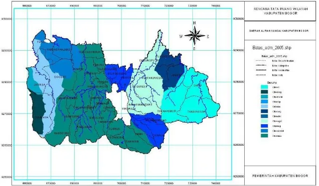 Gambar 2. 4 Daerah Aliran Sungai Kabupaten Bogor 