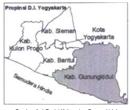 Tabel 4. 1 Pembagian Administratif Wilayah Kabupaten Gunungkidul 