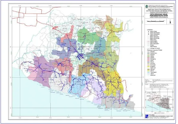 Gambar 5. 2 Peta Rencana Pengembangan Zona Pelayanan SPAM Perpipaan PDAM Kabupaten Gunungkidul (RISPAM, 2012) 